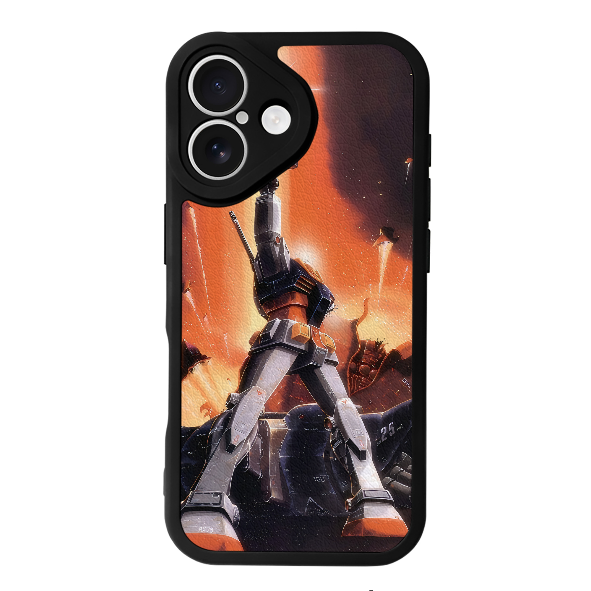 （画像用） 機動戦士ガンダム Mobile Suit Gundam 【iPhone 16シリーズ対応】シリコンスマホケース（レザー調） 材質：シリコン